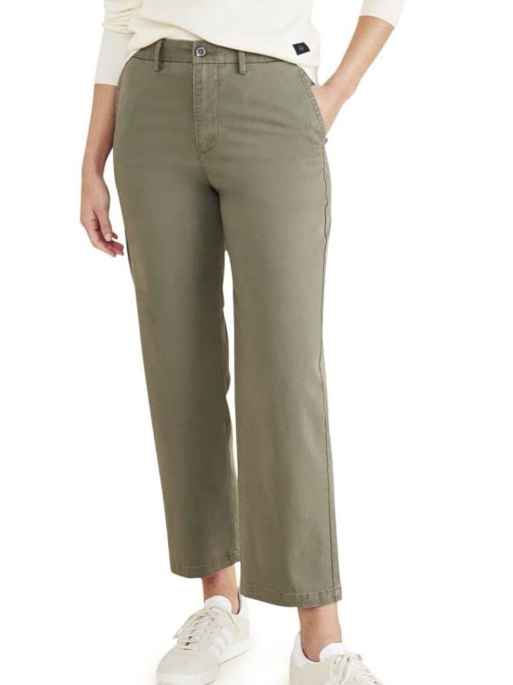 Women's Dockers straight leg Chino Pants in Olive Green